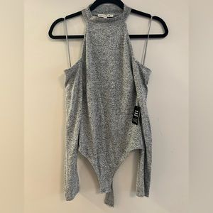 Women’s Express Gray Sweater Bodysuit Long Sleeve - Size Medium NWT